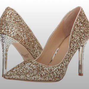 Jewel Badgley Mischka Tegen Gold Glitter Pump 7